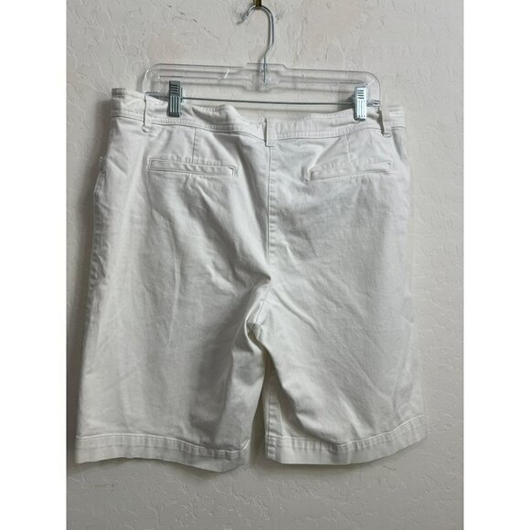 Jones New York Stretch SZ 14 Sport Bermuda White Shorts Cotton Spandex - Picture 3 of 8